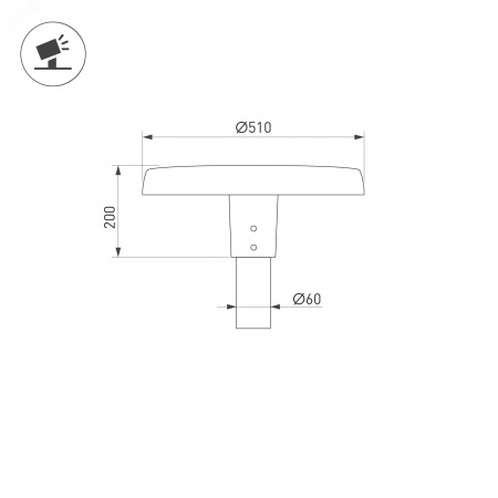 Светильник ALT-CAN-50W Warm3000 (BK, 140 deg, 230V) (ARL, IP65 Металл, 5 лет)