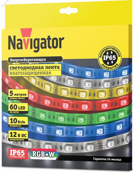 Лента светодиодная 10Вт/м 12В RGB IP65 60LED/м NLS-5050 5м