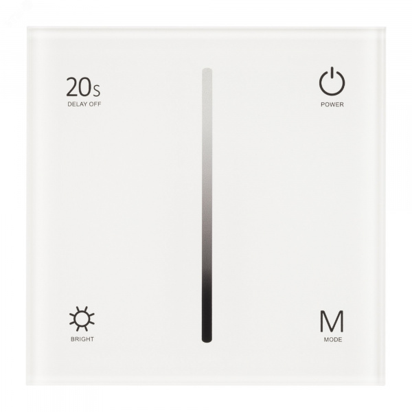 Панель SMART-P6-DIM-G-IN White 12-24V, 4x3A, Sens, 2.4G IP20 пластик, 5 лет