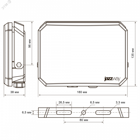 Прожектор светодиодный ДО-100w OPAL 6500K 9000Лм IP65 JazzWay