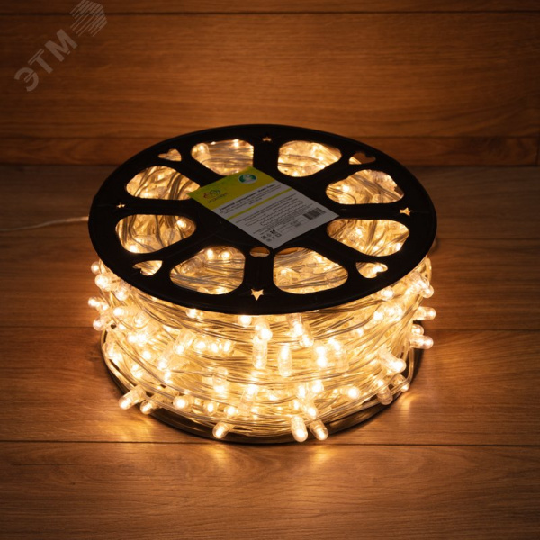 Гирлянда LED клип-лайт 12 V, прозрачный ПВХ, 150 мм, диодов тёплый белый, Flashing белый