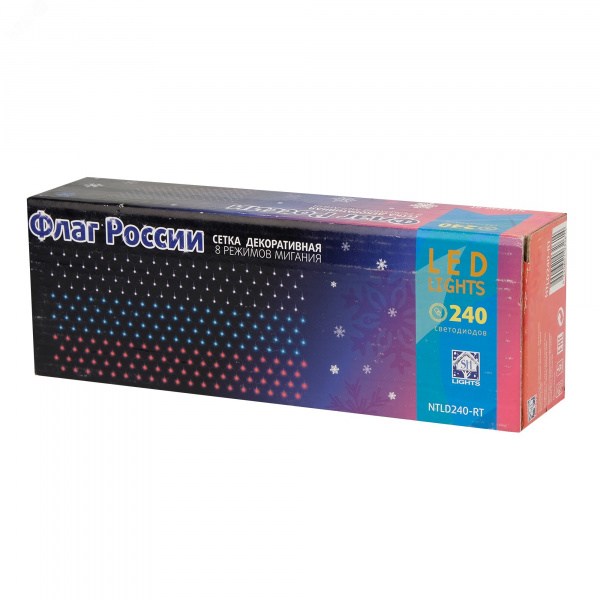 Гирлянда-сетка Триколор 150х90см, 240 LED, IP20, NTLD240-RT