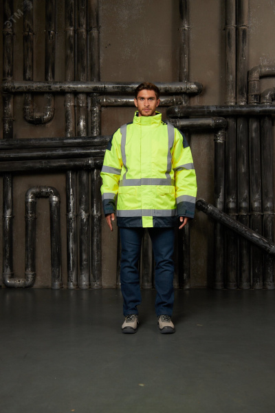 Куртка утеплённая повышенной видимости EASYVIEW, цв. флуоресцентный желтый/синий, р. XXL