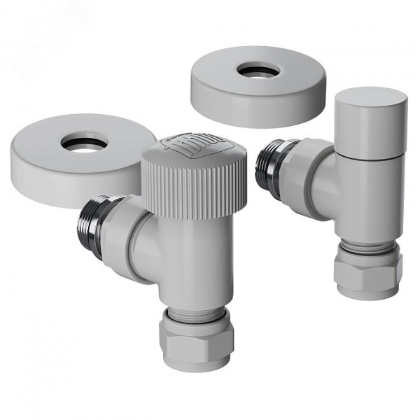 Набор термостатический угловой Royal Thermo Design Pro 15мм М30х1,5 (Белый)