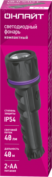 Фонарь светодиодный OPT-R01-2AA компактный 1 LED, 0.5В