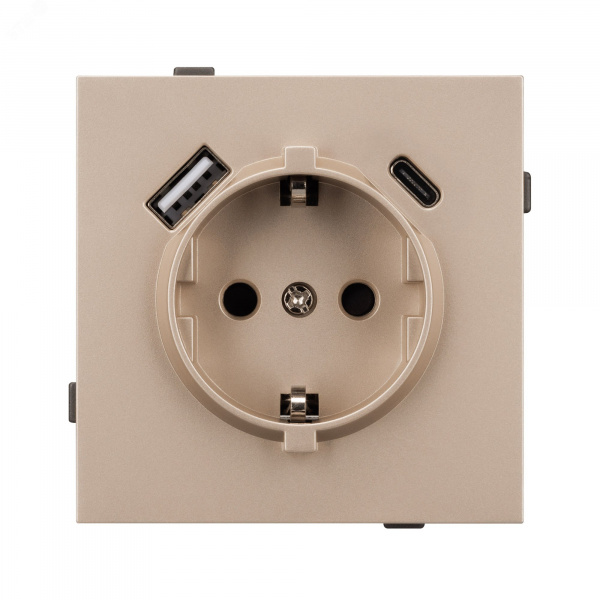 Механизм розетки с USB зарядкой SCT-TENDO-MUAC-PL-GD 230V, 16A, Золото светлое, 1 пост