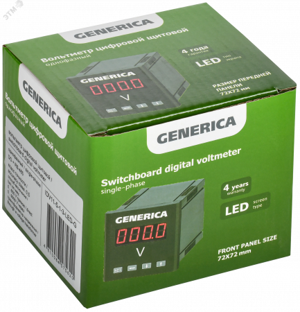 Вольтметр цифровой щитовой однофазный DO RS-485 72х72мм LED GENERICA