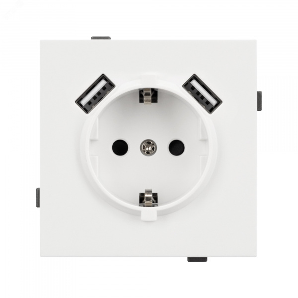 Механизм розетки с USB зарядкой SCT-TENDO-MUAA-SFPL-WH 230V, 16A, Белый, 1 пост