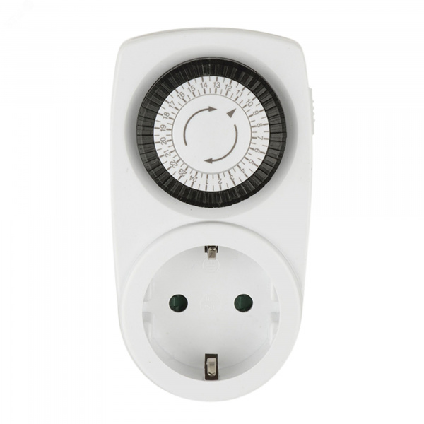 Таймер механический с розеткой 220В 12/24ч 3500Вт UST-M10 WHITE
