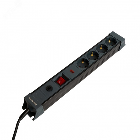 Фильтр сетевой 4-местный с/з 3x1 мм2 3 м 250 В 16 А черный HM22-41-03