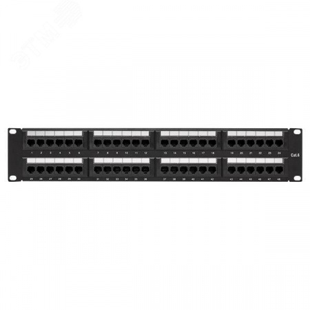 Патч-панель TERACOM CS 19'' Cat.6A 1U полный экран STP 24 порта RJ-45 Dual IDC с органайзером