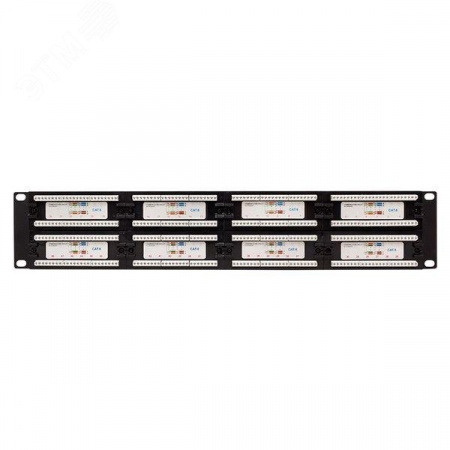 Патч-панель TERACOM CS 19'' Cat.6A 1U полный экран STP 24 порта RJ-45 Dual IDC с органайзером