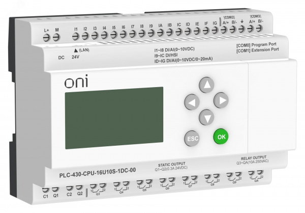 Модуль ЦПУ 4 DI 12 UI (0-10 В/DI) 8 RO 2 TO 24В DC с Ethernet портом с экраном
