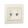 DERIY Розетка RJ45+RJ11 крем