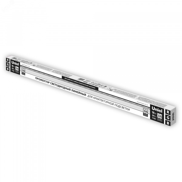 Прожектор светодиодный линейный ULF-L52-18W/RGB/L100 DC24V IP65 SILVER 1000мм. RGB. DC24V. Алюминий