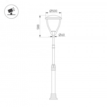 Светильник светодиодный OXOR-LEIS-500x588-50W Day4000 (BK, 120 deg, 230 В) IP65 (ARL, IP65 металл, 3 года)
