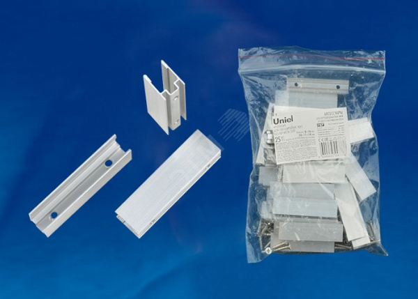 Крепление для светодиодных лент ULS-N21 NEON 220В, 8x16мм, белый UCC-N21/C50 WHITE 025 POLYBAG (1 уп – 25 шт)
