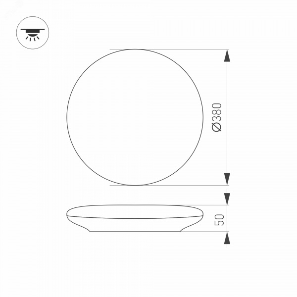 Светильник CL-FRISBEE-MOTION-R380-25W Warm3000 WH, 180 deg, 230V IP54 пластик, 3 года
