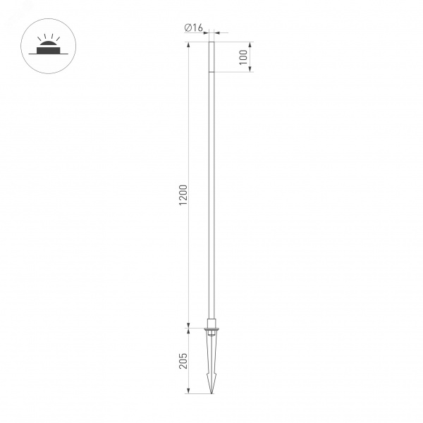 Светильник KT-CANNA-L1200-1W Warm3000 (DG, 110 deg, 24V) (IP65 металл, 3 года)