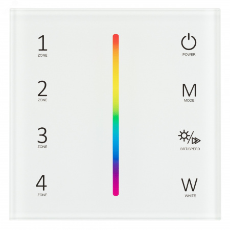 Панель Sens SMART-P45-RGBW White 230V, 4 зоны, 2.4G ARL, IP20 пластик, 5 лет