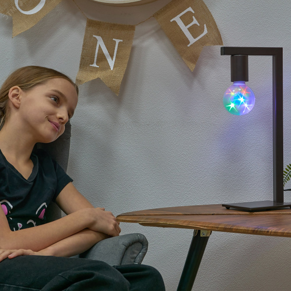 Светильник светодиодный Свечение 3D звёзды 220В Диаметр 8см ULI-Q308 1,5W/RGB/E27 ДИСКО ШАР 3D