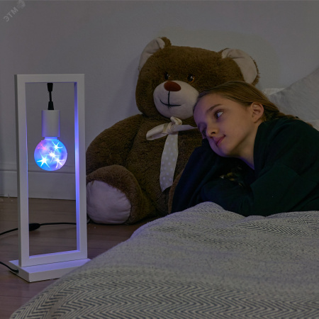 Светильник светодиодный Свечение 3D звёзды 220В Диаметр 8см ULI-Q308 1,5W/RGB/E27 ДИСКО ШАР 3D