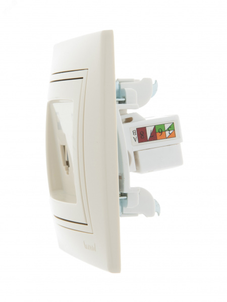 MIRA Розетка компьютерная RJ45x2 бежевая