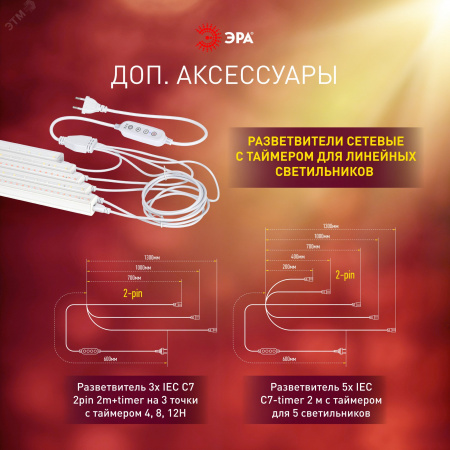 Светильник для растений фитолампа светодиодная линейная ФИТО-18W-PFR-GR полного спектра 18 Вт GREEN LINE