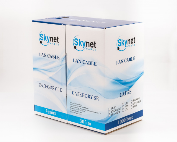 Витая пара U/UTP кат 5e 4х2х0.51 AWG24 Premium PVC IN