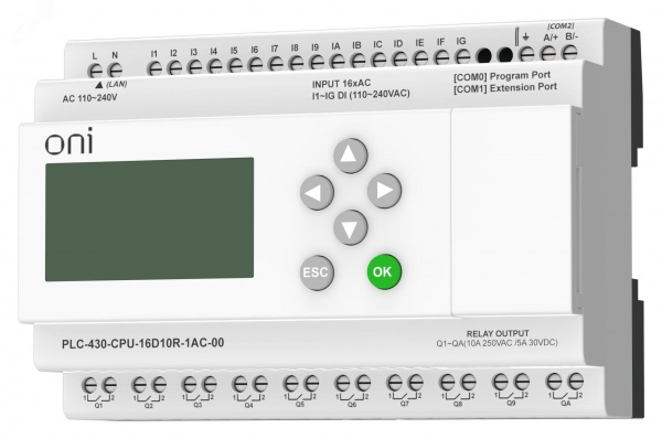 Модуль ЦПУ 16 DI 10 RO 220В AC с Ethernet портом с экраном