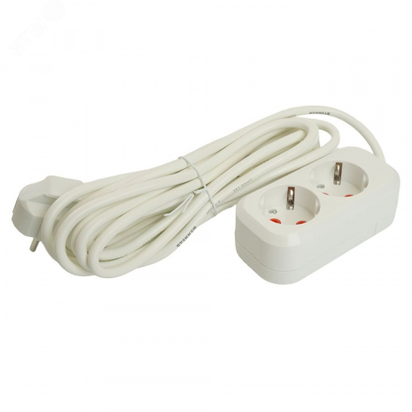 Удлинитель 2-местный с/з 3x1мм2 5м 250В 16А Home HM06-21-05 белый