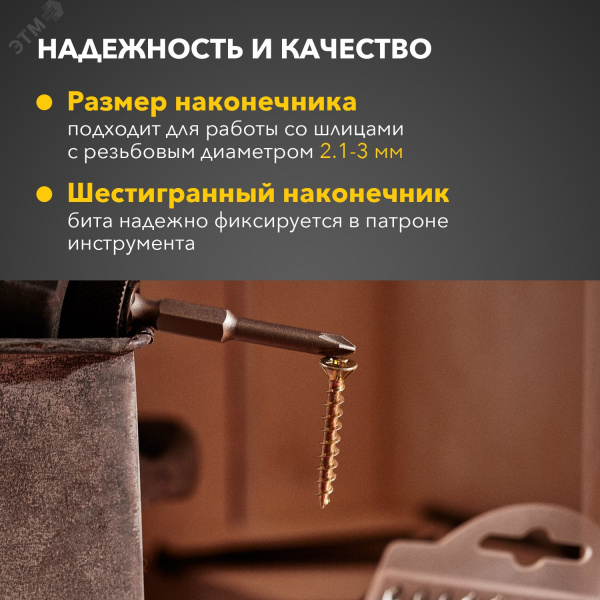 Бита PZ1х50 мм для шуруповерта