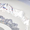 Люстра потолочная светодиодная диммируемая, CRYSTAL 3D, с ДУ, 3 режима, 480х480х60мм, 120Вт, 3000+6400K/4200K/6400+3000K, 40м, белый