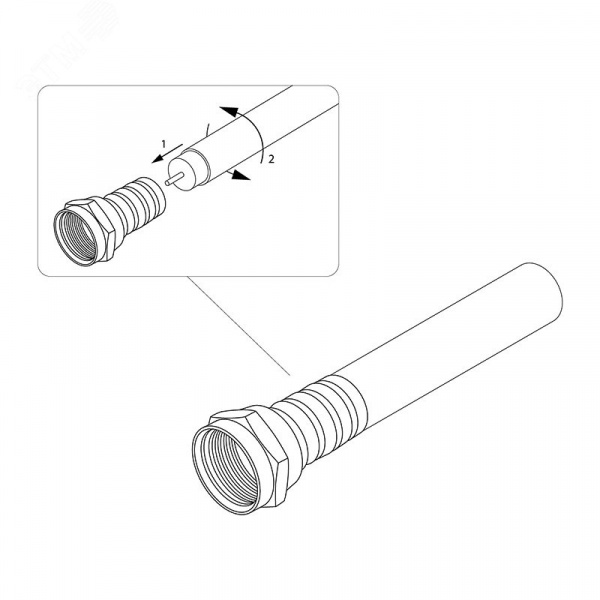 F-разъем RG-6, L=19мм