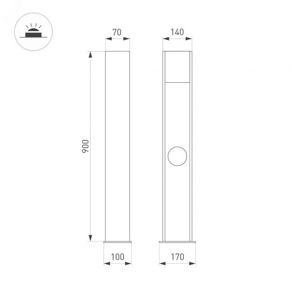 Светильник светодиодный LGD-SEKVOYA-BOLL-SOCKET-H900-11W Warm3000 (BK, 120 deg, 230 В) (ARL, IP20 Алюминий, 5 лет)