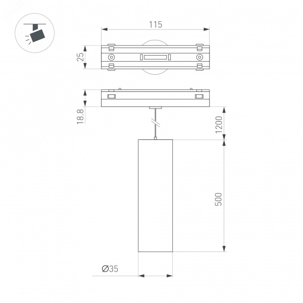 Светильник MAG-VIBE-SPOT-HANG-R35-10W Day4000-MIX (WH, 24 deg, 48V, TUYA) (IP20 Металл, 5 лет)