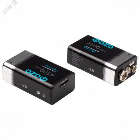 Аккумулятор литиевый с USB разъемом тип C 9V-4100mWh-B2