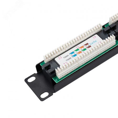 Патч-панель 19 1U 24 порта RJ-45 категория 5e UTP черная