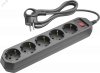Сетевой фильтр OSP-05-180-ESC-3x0.75-BL 5 розеток 1,8м ПВС 3х0,75 2200Вт с заземлением с выключателем черный