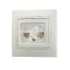 Розетка телефон/компьютер RJ45+RJ11 бежевая с вставкой