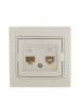 Розетка телефон/компьютер RJ45+RJ11 бежевая с вставкой