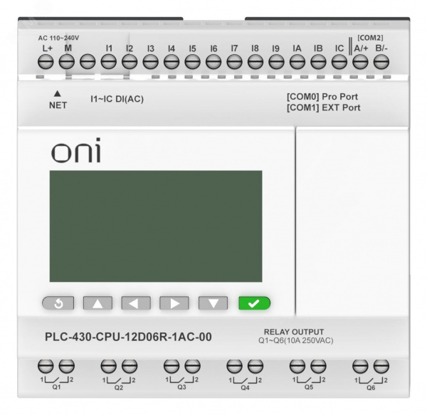Модуль ЦПУ 12 DI 6 RO 220В AC с Ethernet портом с экраном