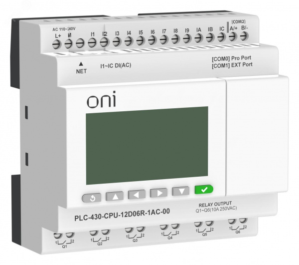 Модуль ЦПУ 12 DI 6 RO 220В AC с Ethernet портом с экраном