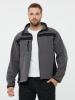 Куртка демисезонная LULEA2 из материала Softshell, серо-чёрная, размер L