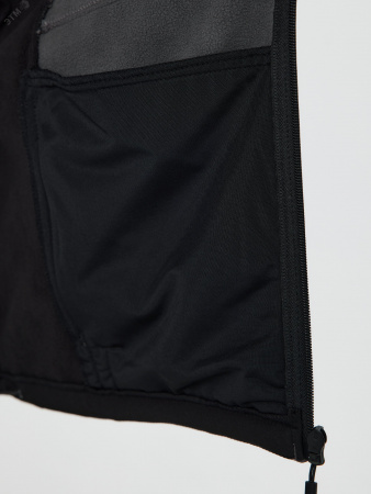 Куртка демисезонная LULEA2 из материала Softshell, серо-чёрная, размер L
