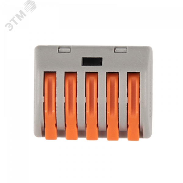 Клеммы монтажные многоразовые PTC-5P 222-415 450V 32A 0,08-2,5(4.0)mm2 , 5 отверстий, серые / 5 шт.