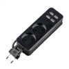 Удлинитель Travel шнур 1,5м 2 гнезда 10А без заземления 4 USB 2,1А черный ТМ S-CT2-1,5U BLACK