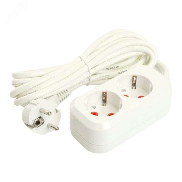 Удлинитель 2-местный с/з 3x1мм2 3м 250В 16А Home HM06-21-03 белый