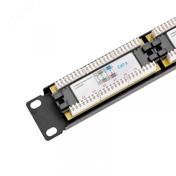 Патч-панель 19дюймов PRO 1U 24 порта UTP RJ-45 CAT 6