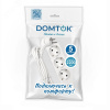Удлинитель бытовой 3 гнезда, ПВС 3*0,75, 2,2кВт, с заземлением 5м Лидер DOMTOK